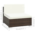 thumbnail image 6 of vidaXL 7 Piece Patio Lounge Set with Cushions Poly Rattan Brown, 313745, 6 of 7