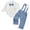 Blue, variant on Enyan Baby Boy Clothes Set Infant Tuxedo Long Sleeve Gentleman Suit Outfits Suspender Pants Bowtie 0-18M(Blue,6-9 Months)