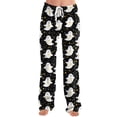 thumbnail image 2 of Satingcolo Halloween Pajama Pants Women Cute Funny Print Pajamas Casual Elastic Waist Palazzo Pants Fall Pajamas, 2 of 6