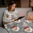 thumbnail image 5 of Flannel Fleece Throw Blankets Christmas Tree Winter Snowflake Throws Blankets, Cute Santa Claus on Gray Lightweight Soft Warm Blanket for Couch Sofa Bed Living Room All Season Use, 40x50in, 5 of 9