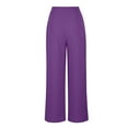 thumbnail image 5 of Patlollav Womens Solid Wide Leg Palazzo Lounge Pants Casual Straight Leg High Waist Stretch Pants, 5 of 6