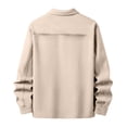 thumbnail image 4 of Hulanddfd Men's Faux Suede Jacket Turn Down Collar Button Down Casual Trucker Coat Fall Winter Outerwear, 4 of 5