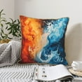 thumbnail image 6 of Fotbe Red And Blue Waves Pattern Velvet Decorative Throw Pillow Covers with Elegant Piping, Soft Plush Cushion Cover for Sofa, Bed, Car, Office-20"x20", 6 of 8