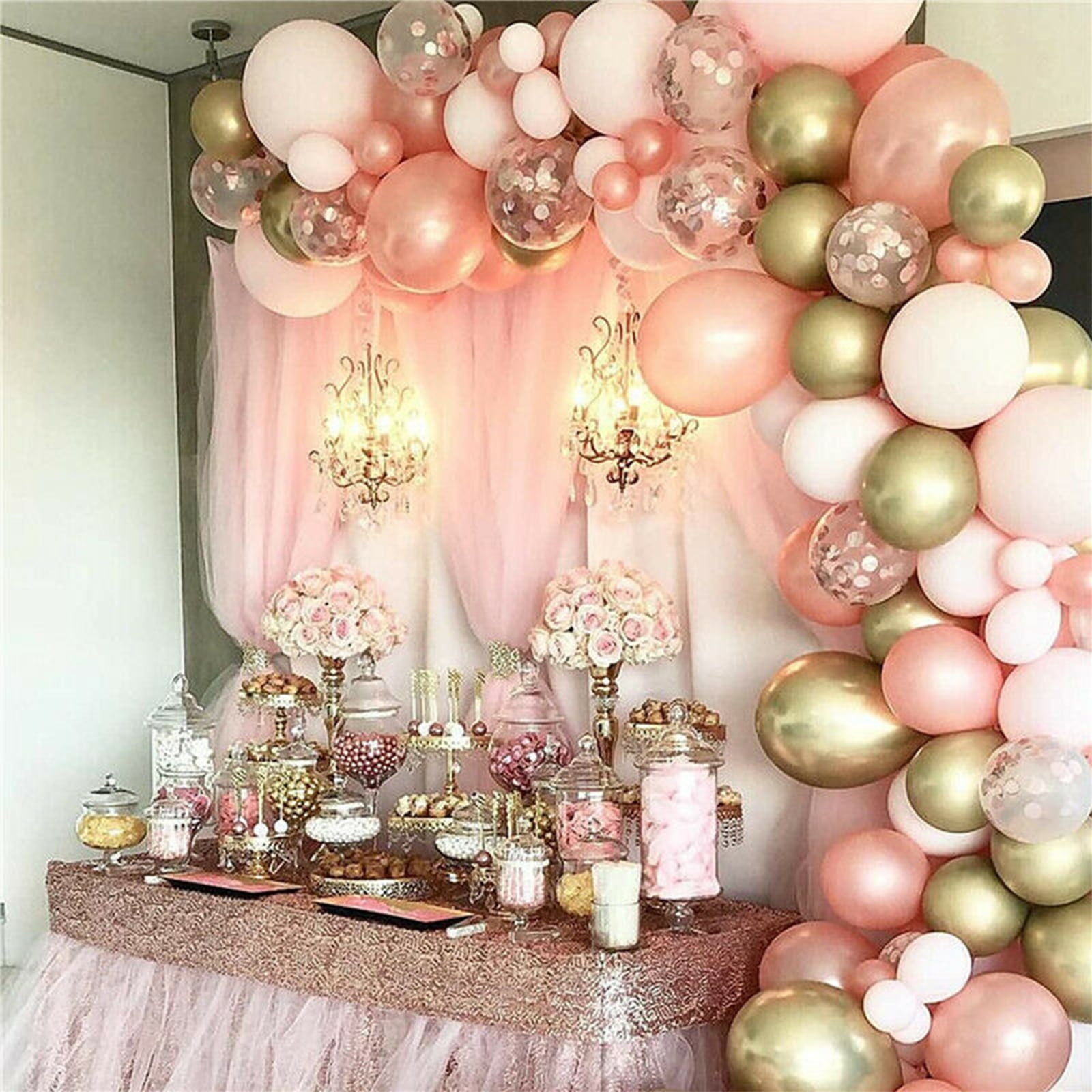 Rose Gold Glitz 100th Birthday Party Supplies Tableware Balloons Decorations 