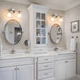 thumbnail image 6 of Modern Bathroom Light Fixtures, 2 Light Vanity Lights Over Mirror, Brushed Nickel Wall Lamp with Clear Glass Shade for Living Room Cabinet Bedroom Porch, 6 of 9