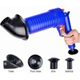 thumbnail image 2 of Toilet Plunger, Clogged Toilet Unclog, Manual High Pressure Drain Pump with 4 Adapters, Drain Cleaning Tool Clean Kitchen Sink, Shower, 2 of 5