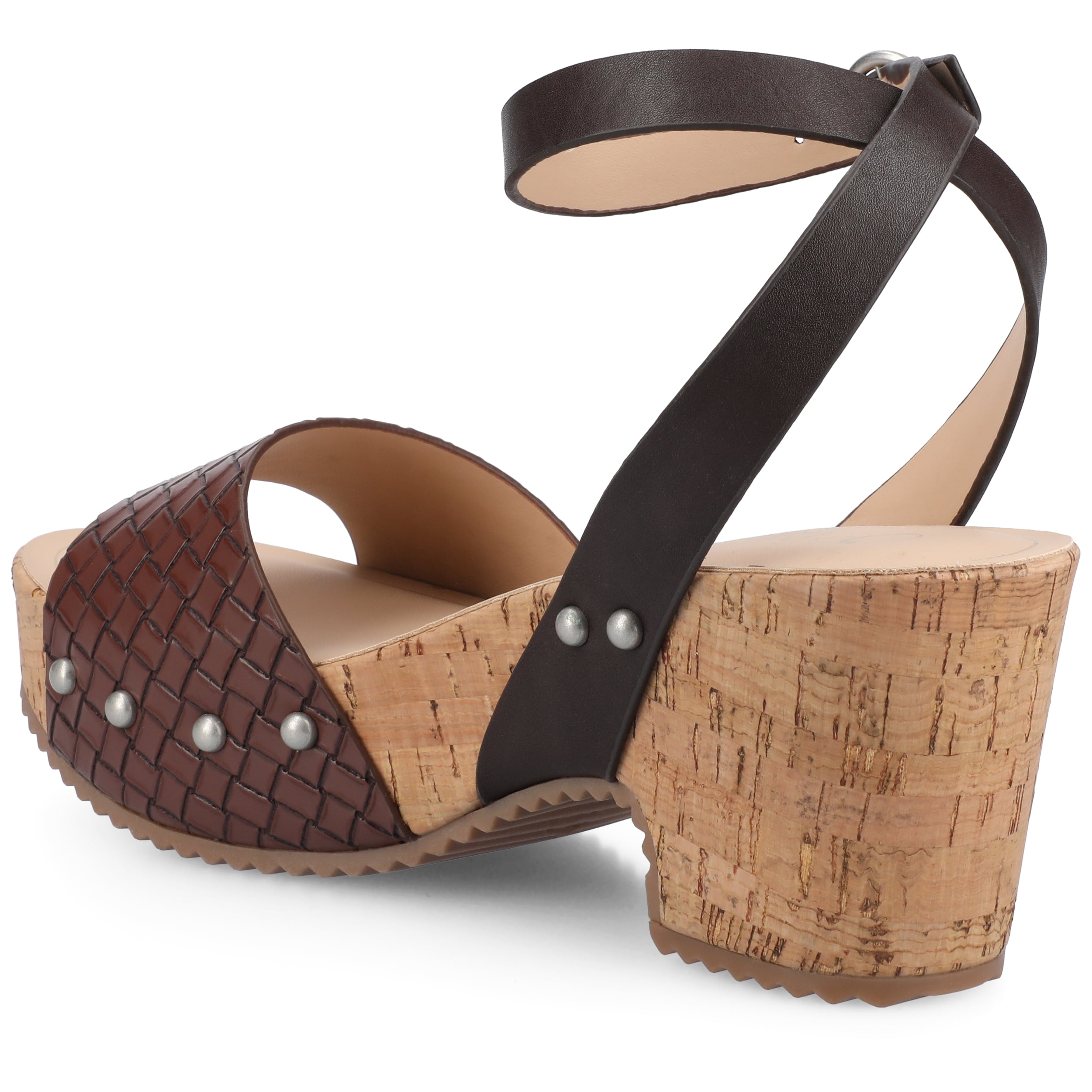 Journee Women's Vanessa Open Toe Platform Clog Heels