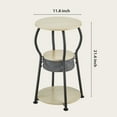 thumbnail image 3 of Round Side Table with Storage - 3-Tier End Table for Small Spaces, 3 of 9