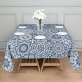 thumbnail image 3 of Blue Ethnic Geometric Pattern Square Tablecloth,Waterproof Square Table Cover,Wipeable Spillproof Washable Table Cover for Home Kitchen Party Decor 52"x52"(132x132cm), 3 of 6