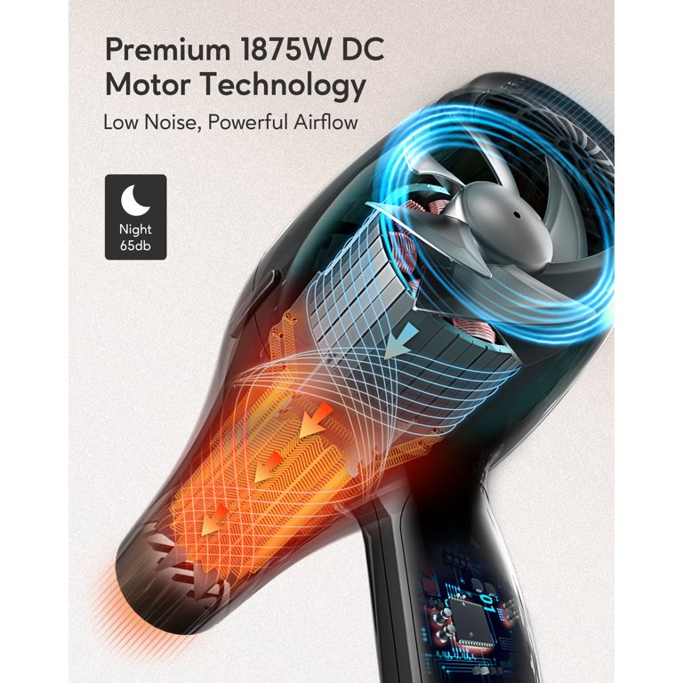 KIPOZI 1875W Portable Ionic Hair Dryer, Lightweight and  display picture 3