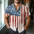 thumbnail image 4 of JGNGSHN Men's American Flag Shirt 4th of July Casual Short Sleeve Tropical Vacation Button Down Beach Shirt Independence Day Summer Vacation T-Shirt, 4 of 10