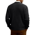thumbnail image 4 of Kixjoy Mens Cardigan Sweater V Neck Long Sleeve Button Down Ribbed Knitted Sweater Fall Fashion Oversized Jacket Soild Casual Lightweight Mens Sweater, Black 4XL, 4 of 7