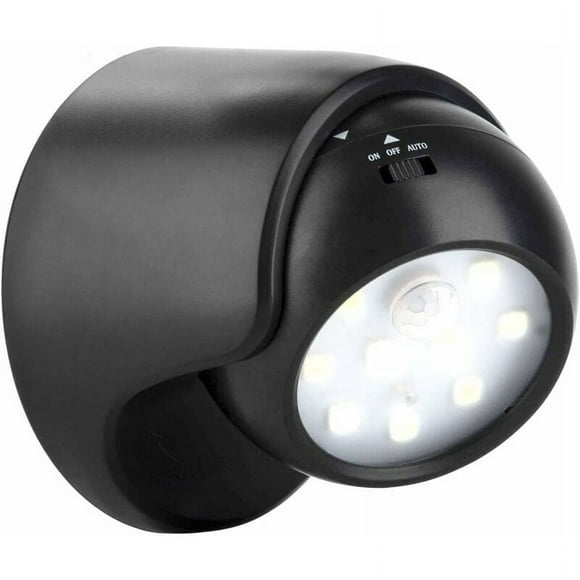 Aplique mural exterior con detector de movimiento Iluminación exterior con LED de 1000 lúmenes Iluminación sin hilo alimentado por batería Rotación e inclinación de 360 grados