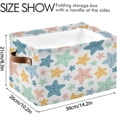 thumbnail image 4 of Coolnut Colorful Cartoon Starfish Large Square Storage Basket Bin with Handles 2PCS, Foldable Multi Functional Closet Storage Box Shelf Basket for Storing Toys, Books and Clothes Decor Gifts, 4 of 7
