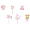 thumbnail image 1 of 26 Piezas de Adornos para Cupcakes, Juego de Adornos para Cupcakes It's a Girl, Chupete Mono, Huella de pájaro, Purpurina, decoración para Pasteles de Baby Shower, para Revelación de género, Fiesta, 1 of 5