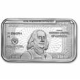 thumbnail image 2 of 1 oz Silver Bar – Ben Franklin $100 Bill Design - Lot of 20, 2 of 3