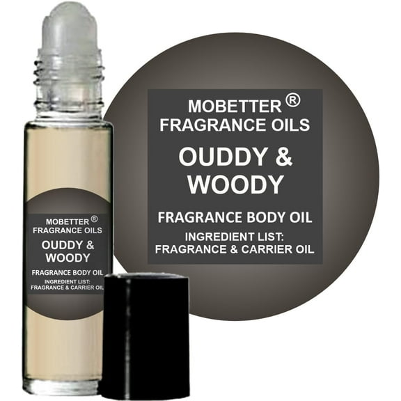 MOBETTER FRAGRANCE OILS Oudy and Woody Unisex Perfume Body Oil (.33 fluid oz, Ouddy and Woody)