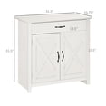 thumbnail image 3 of Newboti Furniture Farmhouse Sideboard Buffet Cabinet, Barn Door Style Kitchen Cabinet, 32" Accent cabinet for Kitchen, Living Room or Entryway, White Wash BN.4659, 3 of 5