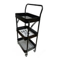 thumbnail image 3 of House 2 Home W11T203-B 18 x 12 x 38 in. Foldable Rolling Trolley, Black - 3 Tiers, 3 of 7