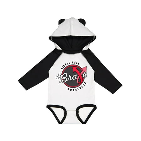 

Inktastic Sickle Cell Awareness Brave with Red Arro Ribbon Gift Baby Boy or Baby Girl Long Sleeve Bodysuit