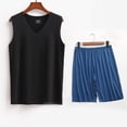 thumbnail image 2 of Conjunto Deportivo de los Hombres, Moda Casual de Color Sólido Cuello en V sin Mangas de Elasticidad Superior para el Desgaste Al Aire Libre, Traje Atlético de Humedad, 2 of 4