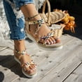 thumbnail image 5 of Mostsola Espadrilles for Women Boho Braided Sandals Open Toe Summer Dressy Slingback Wedges Heels, 5 of 8