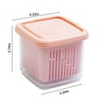 thumbnail image 3 of Stainless Steel Garlic Ginger Storage Container Refrigerator Organizer Box with Drain Tray Airtight Kitchen Produce Keeper for Fresh Herbs, Ukhbmc | Pink, 3 of 8