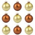 thumbnail image 2 of Northlight 2-Finish Glass Ball Christmas Ornaments - 2.5" (65mm) - Gold and Bronze - 9ct, 2 of 9