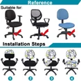 thumbnail image 6 of 2-piece office chair cover stretch for office chair black, 6 of 7