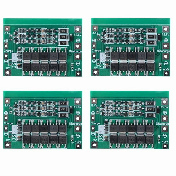 4X 3S 60A Tablero Bms Batería de Litio Li-Ion 18650 Tablero de Protección Con Equilibrio para Motor de Taladro 11.1 V 12.6 V 18650 MóDulo de Célula Lipo