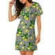 thumbnail image 2 of Disketp Lemons on Striped para Camisón Corto de Manga Corta para Mujeres, Camisón Cómodo con Escote Redondo, Bonito y Confortable, 2 of 6