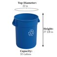 thumbnail image 2 of WYDK Round Commercial Trash Can. Waste Container for Home, Sidewalks, Roadside, Outdoor Multi-Purpose Can (32 Gallon, Trash Can, Blue), 2 of 7
