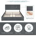thumbnail image 3 of Einfach Full Size Storage Bed Frame with 4 Big Drawers, Square Button Tufted Adjustable Headboard, Dark Grey, 3 of 8