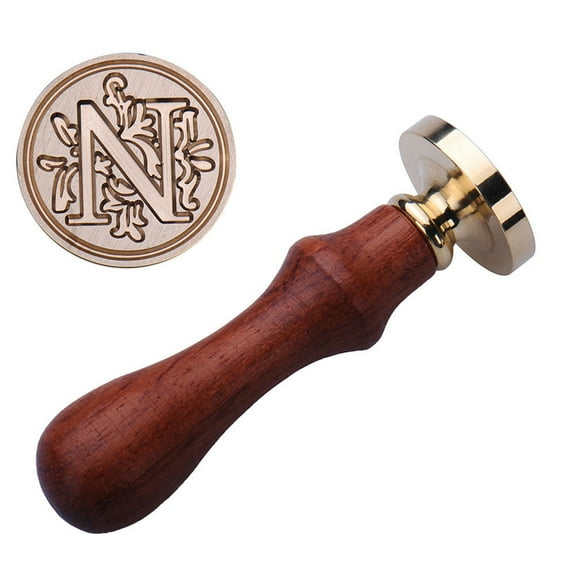 RXIRUCGD Seal Stamp, Set Of 26 Fancy Letter 3D Embossed Sealing Kit And Wooden Handle As A Gift For Teachers' Day, Mother's Day And Thanksgiving Day