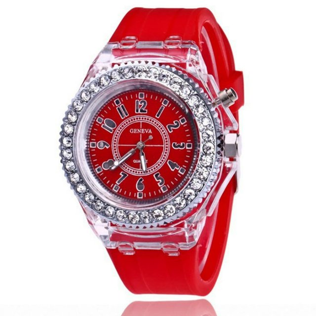 Stylish LED Fluorescent Couple Watch Accurate Time Clear Reading Luminous Display Comfortable to Wear Watch