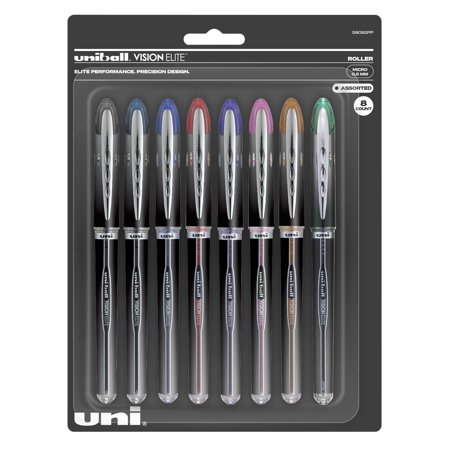 UPC: 0030246580929 | uni Vision Elite Roller Ball Stick Pen  0.5 mm Micro Tip  Assorted Colors  Set of 8