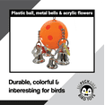 thumbnail image 5 of 1939 Duo Flower Ringer bird toy with acrylic flowers and bells, handcrafted by Impeckable Bird Toys for Conures Budgies Greys Lovebirds, 5 of 8