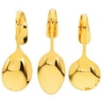 thumbnail image 6 of VORCOOL 3Pcs Stainless Steel Golden Salad Serving Spoons with Ergonomic Curved Handle, 6 of 8