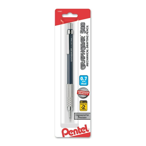 Pentel GraphGear 500 Drafting Pencil, .7mm, Blue, Carded Packaging