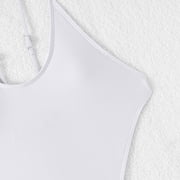 Womens High Cut Swimsuits Sexy Open Back Bikinis One Piece Swimwear Ajdustable Spaghetti Strap Thong Bathing Suit White, L