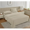 thumbnail image 2 of 100% Cotton Full/Double Size Sheet Set – 450 Thread Count Soft & Breathable Sateen Bed Sheets with Deep Pockets – 4-Piece Bedding Set – Ivory, 2 of 12