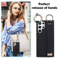 thumbnail image 6 of Allytechgroup Galaxy S22 Ultra Case with Keychain, Luxury Girly PU Leather Back Cover Bracket Stand Shockproof Bumper Drop Proof Phone Case Cover for Samsung Galaxy S22 Ultra, Black, 6 of 8