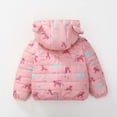 thumbnail image 3 of Toddler Ba_by Boys Girls Winter Coats Light Puffer Down Jacket Infant Kids Bear Hoods Padded Outwear Wind_proof Zipper Warm Outwear Clothes (Pink,18-24 Months), 3 of 6