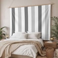 thumbnail image 3 of Grey Striped Tapestry for Bedroom Wall Hanging Tapestry, Minimalist Farmhouse Stripe Ceiling Backdrop Tapestries Poster Blanket Wall Decor for Teens Room Living Room Dorm 59" x 79", 3 of 8