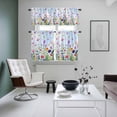 thumbnail image 6 of Spring Flower Butterfly Curtain Tier and Valance Set 3 Piece, Pastoral Colorful Floral Plant 3-inch Rod Pocket Window Tier Curtains Valance for Kitchen Living Room, 6 of 9