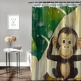 thumbnail image 2 of Orinice Tropical Jungle Animals Shower Curtains Cartoon Funny Monkey and Green Palm Leaves Machine Washable Waterproof Fabric for Bathroom Decor Curtains Set with Hooks,  36x72, 2 of 7