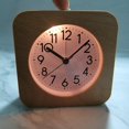thumbnail image 2 of color Brune Rveil Bois Reveil Analogique De Voyage Lumineux Silencieux Sans Tic-tac Avec Fonction Snooze, Horloge Aiguilles Alarme Sonore Croi, 2 of 5