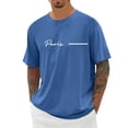 thumbnail image 2 of Paris Letter Graphic Tees for Men Summer Short Sleeve Crewneck Casual France Paris City Travel T Shirts Streetwear, 2 of 5