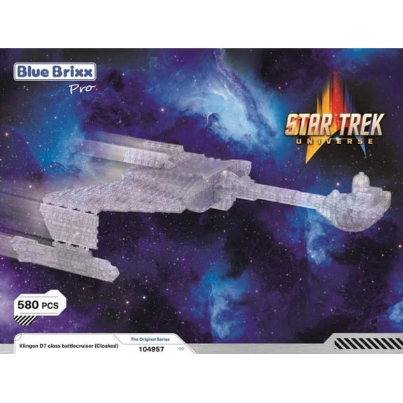 Bluebrixx Star Trek Klingon D7 class battlecruiser Cloaked Set 104957