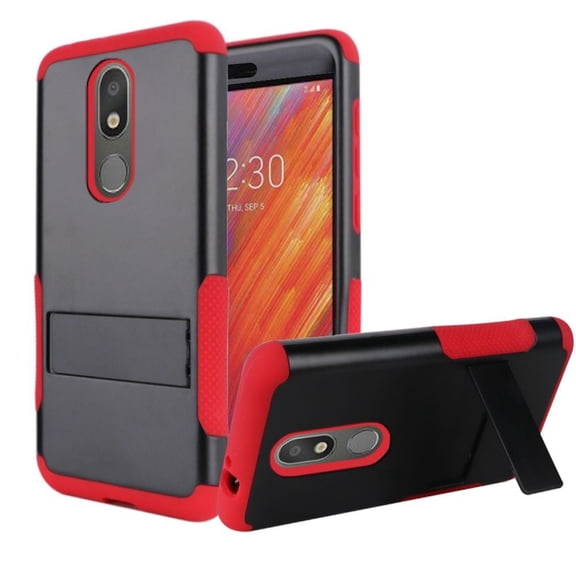 GSA Snap-On Hybrid Case w/Kickstand for LG Aristo 4 Plus - Black/Red